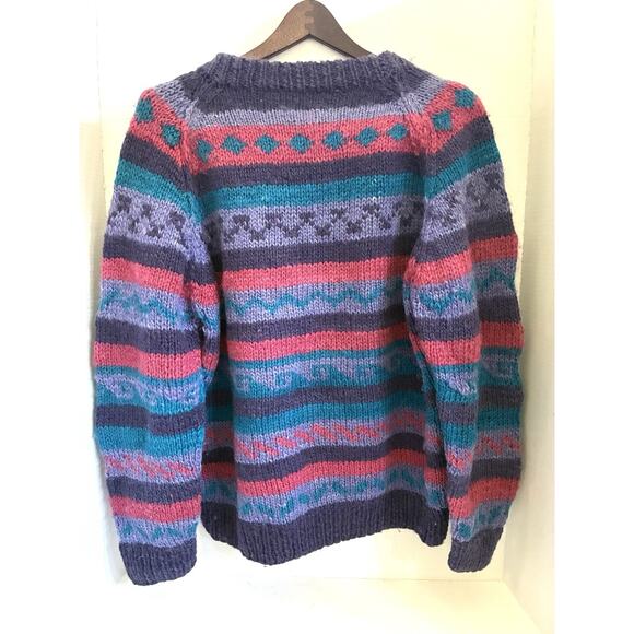 Lost Horizons Fair Isle Wool Sweater – Handmade in Nepal (Women’s M, Vintage) - Picture 5 of 9